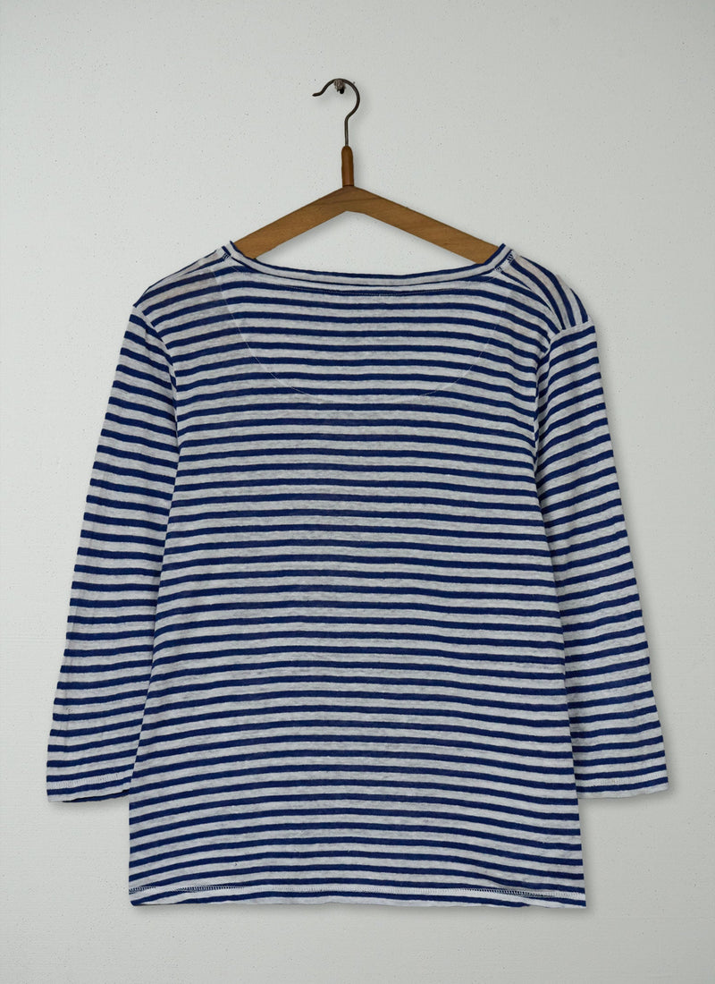 Reworn Linen Stripe Tee Size 16 (120) | Multi