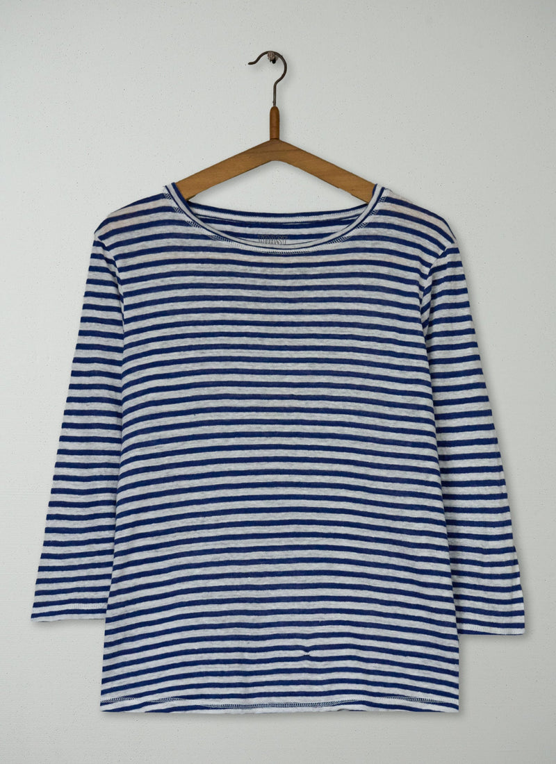 Reworn Linen Stripe Tee Size 16 (120) | Multi