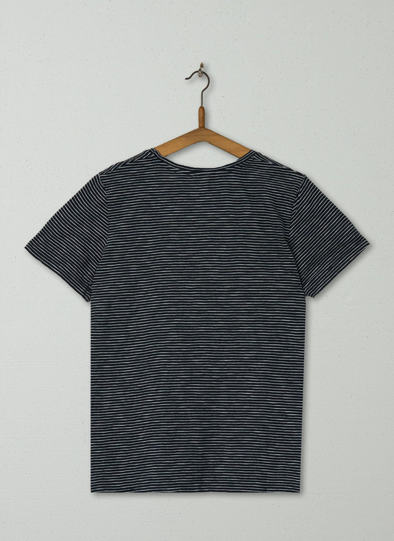 Reworn Stripe Scoop Neck Tee Size M (207) | Multi
