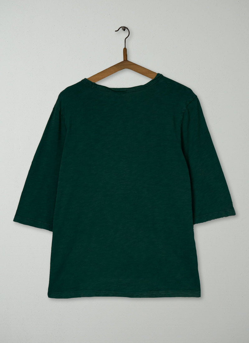 Reworn Emma Cotton Half Sleeve Tee Size L (112) | Green