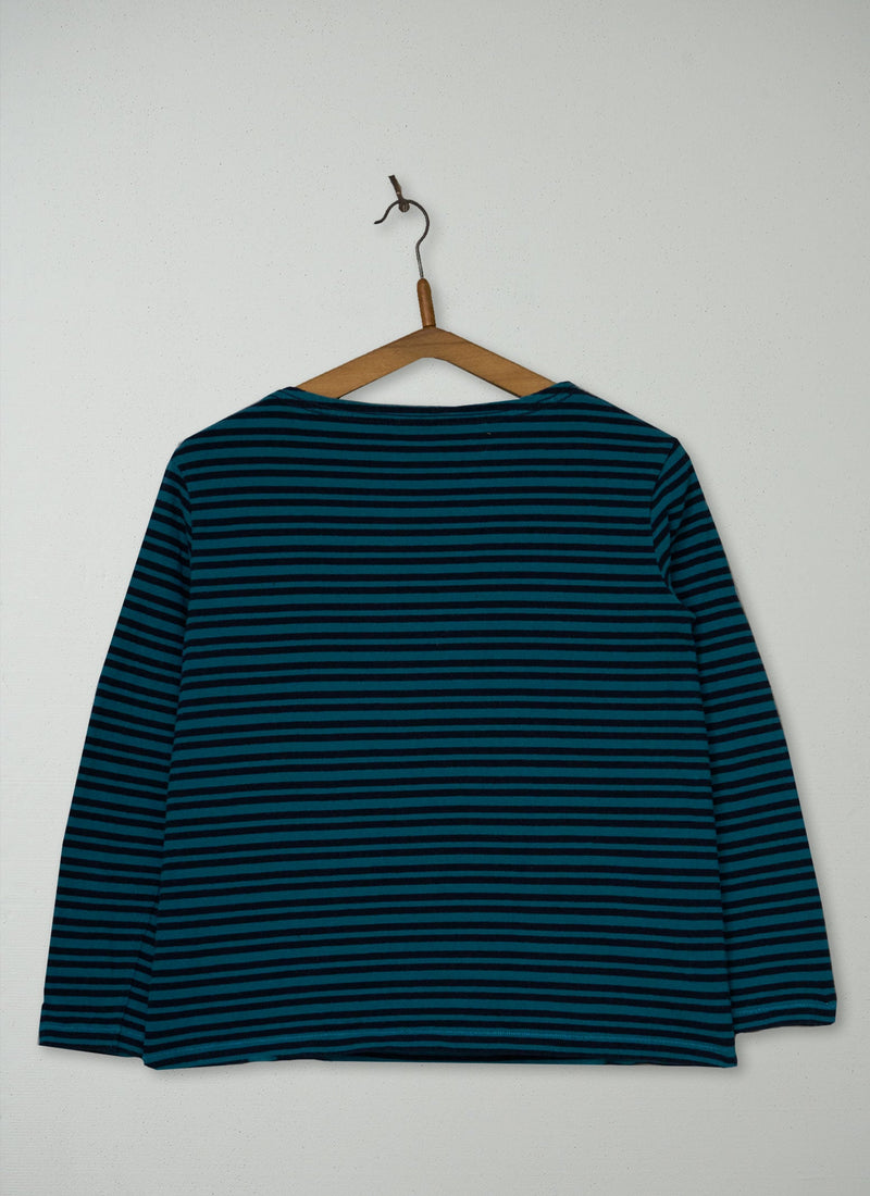 Reworn Stripe Boat Neck Tee Size S (181) | Multi