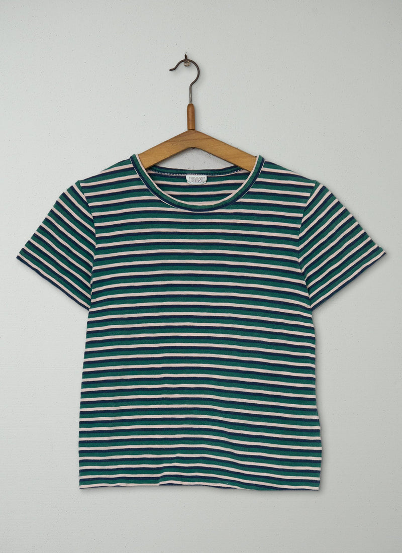 Reworn Stripe Slub Cotton Tee Size XS (092) | Multi