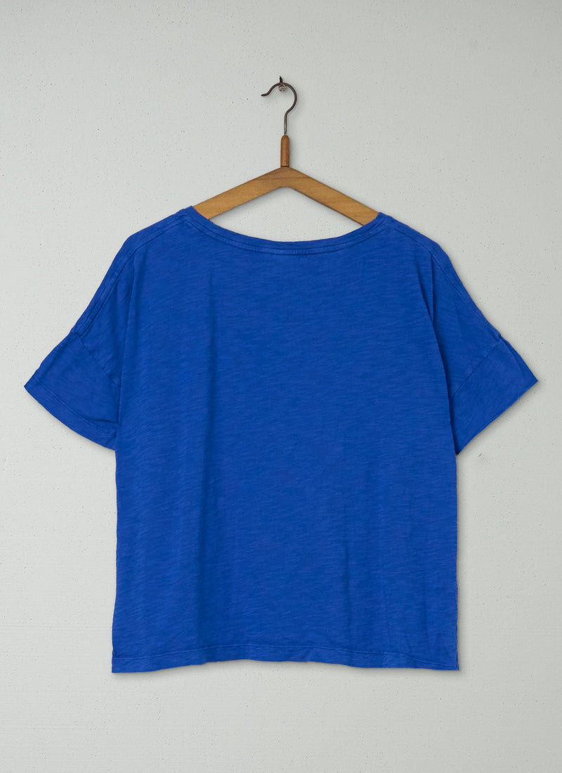 Reworn Cotton Tee Size SM (076) | Cobalt