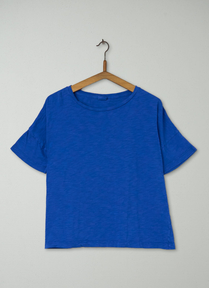 Reworn Cotton Tee Size SM (076) | Cobalt