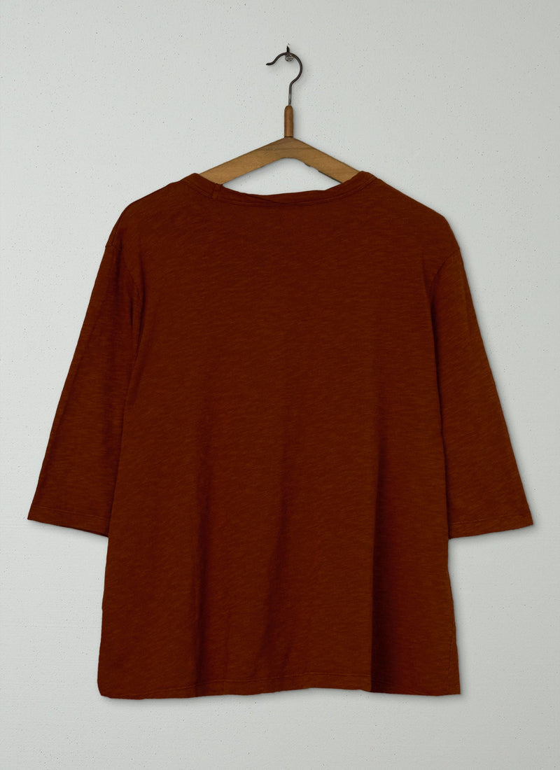 Reworn Cotton Easy Tee Size XL (075) | Rust