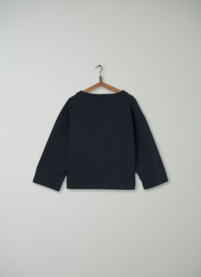 Reworn Jersey Cornish Smock Size L (013) | Blue Graphite