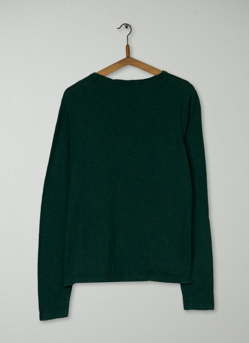 Reworn Long Sleeve Tee Size L (108) | Hunter Green
