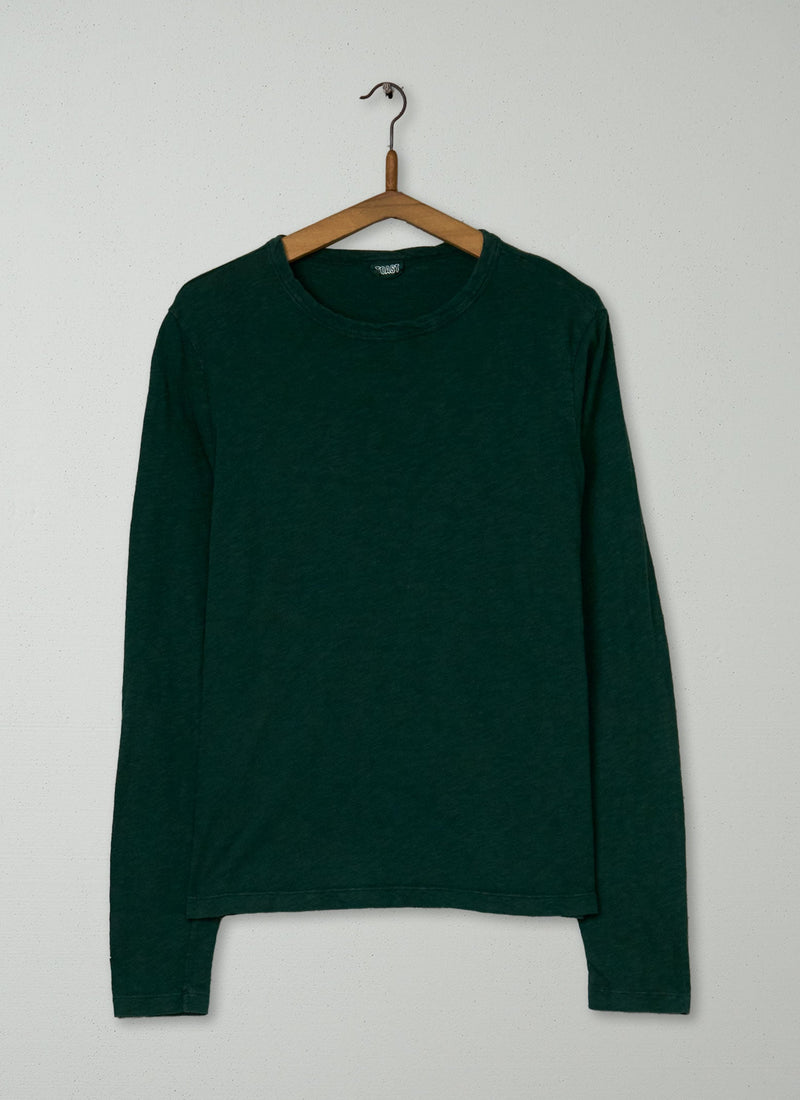 Reworn Long Sleeve Tee Size L (108) | Hunter Green