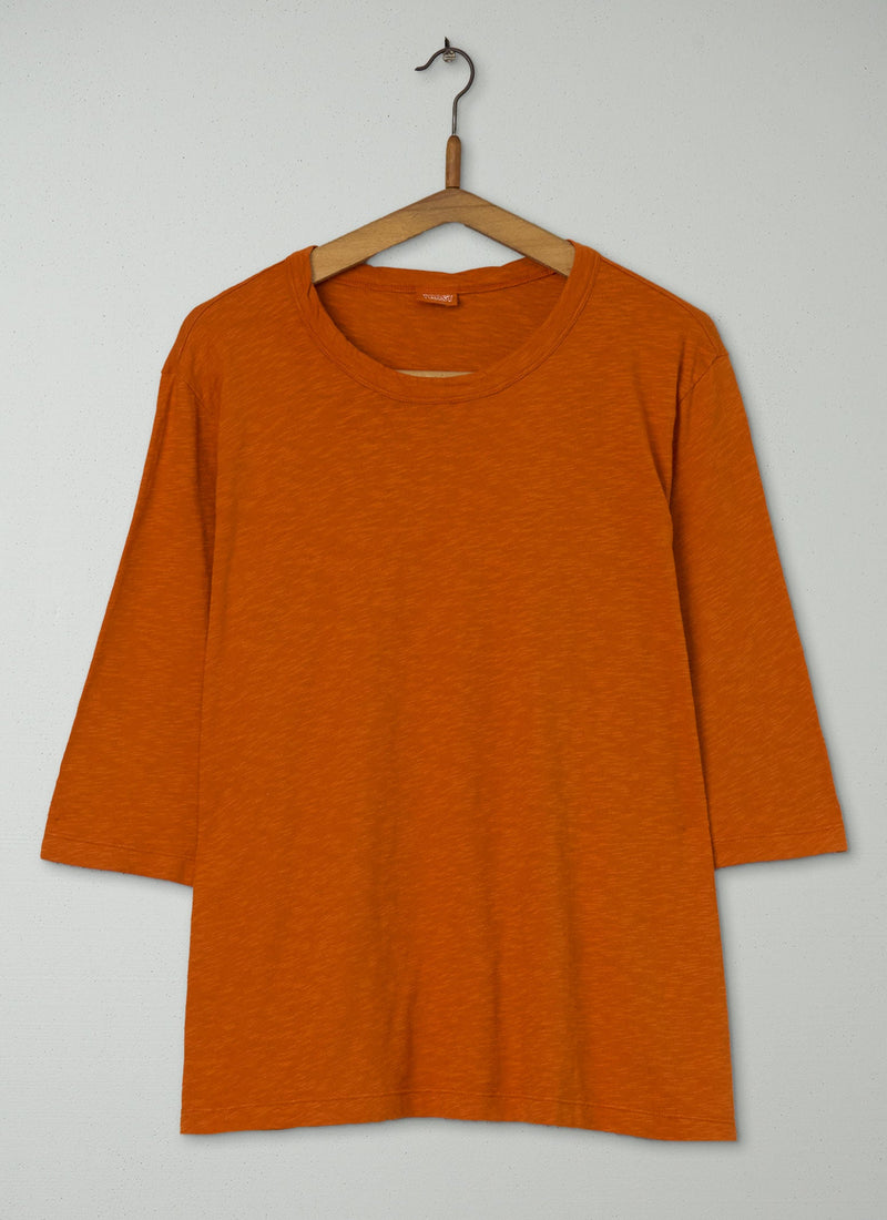 Reworn Cotton Half Sleeve Tee Size XL (072) | Pumpkin