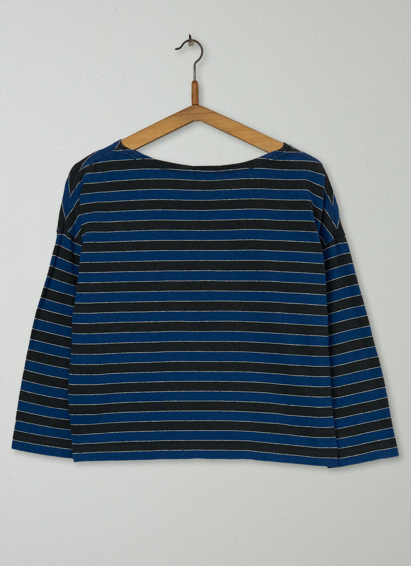 Reworn Stripe Slubby Cotton Tee Size S (090) | Multi