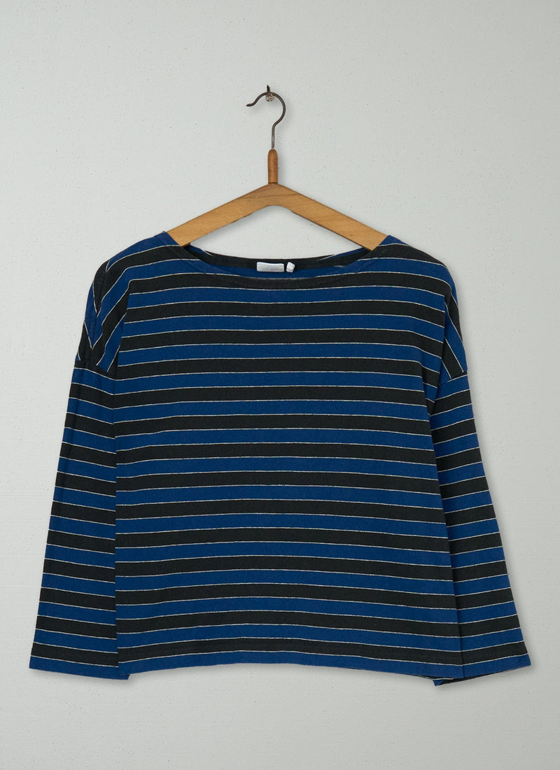 Reworn Stripe Slubby Cotton Tee Size S (090) | Multi