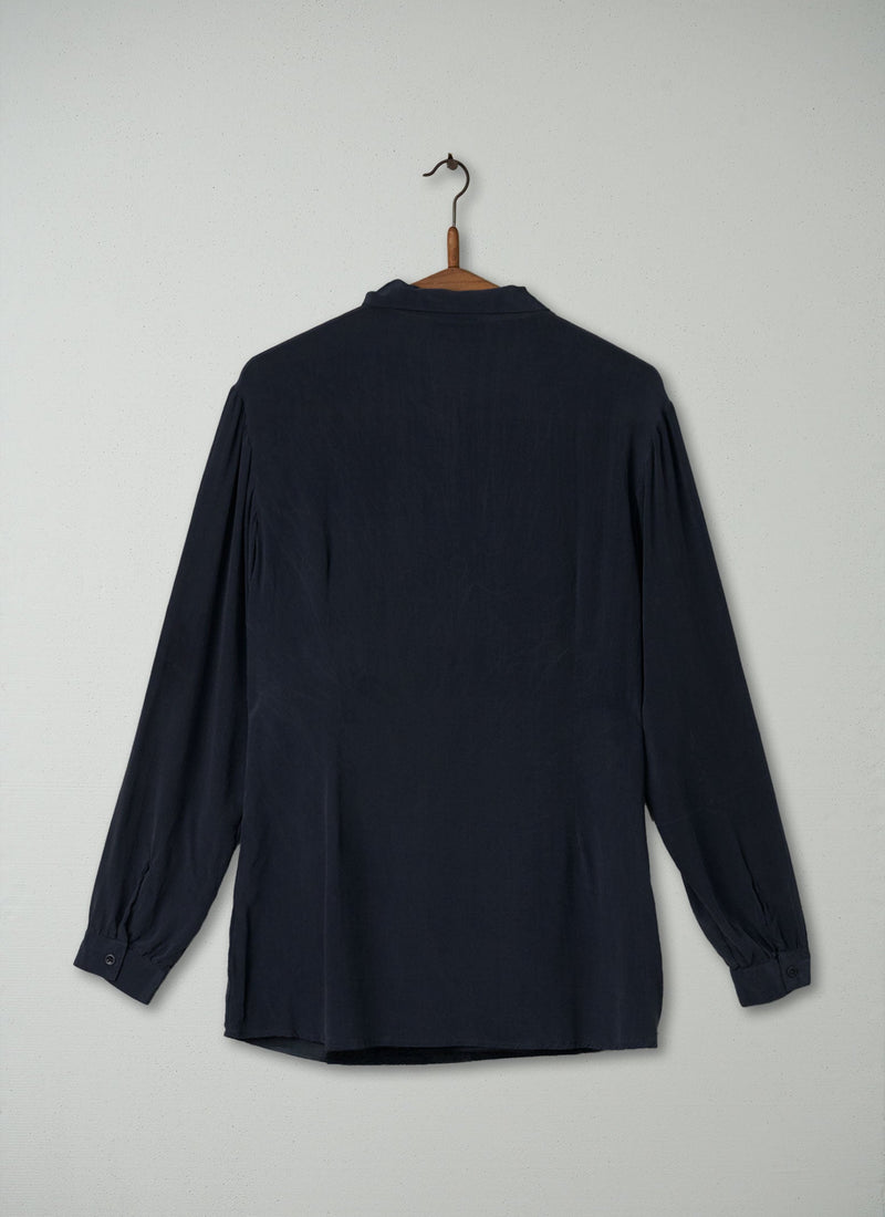Reworn Tilda Tie Neck Shirt Size 14 (194) | Washed Black