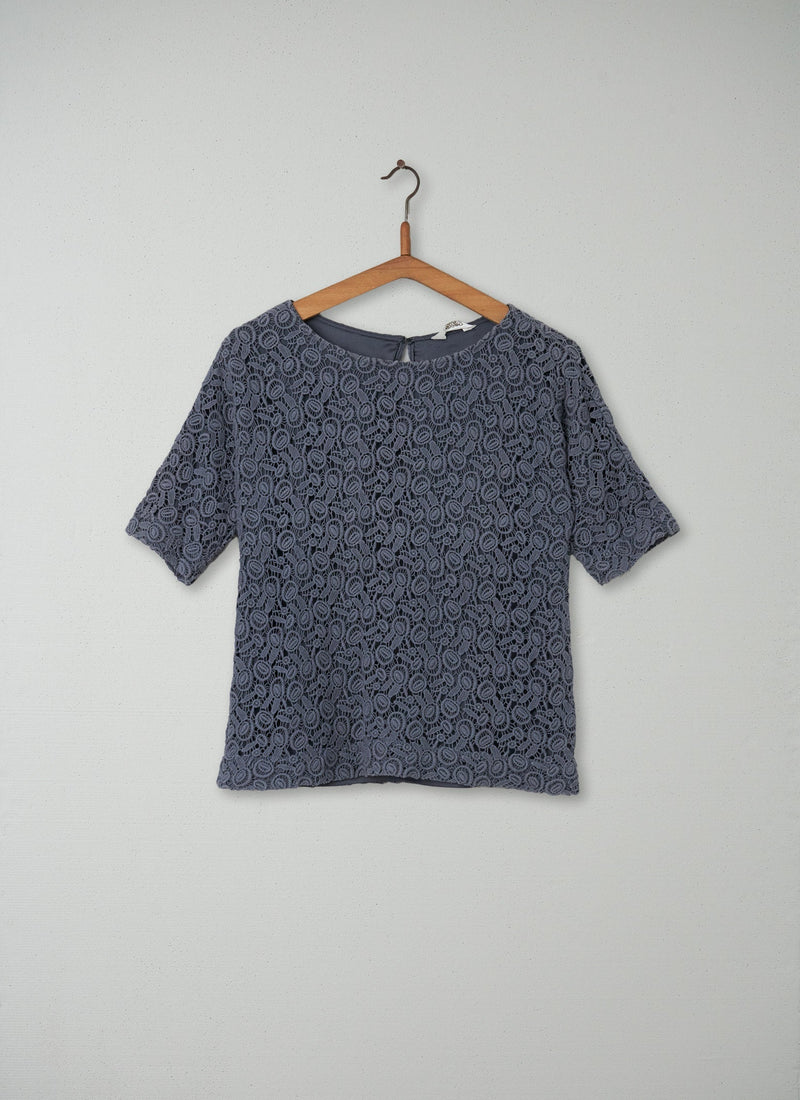 Reworn Lace Top Size 10 (053) | Grey