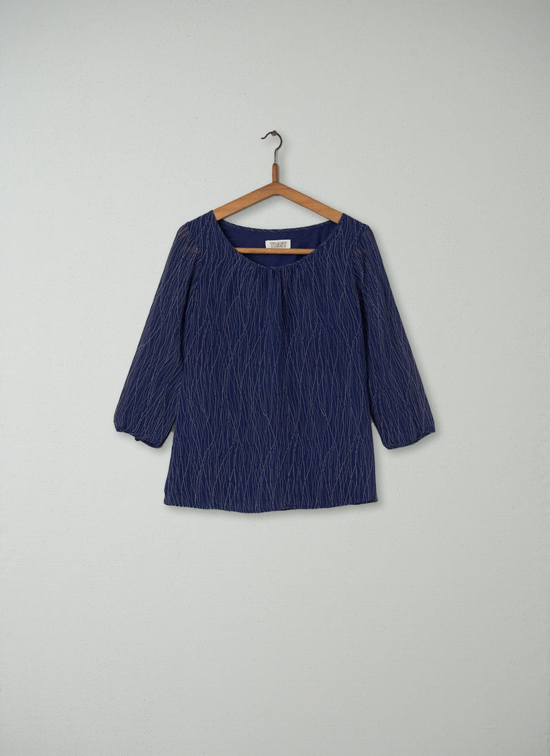 Reworn Darya Top Size 10 (108) | Navy