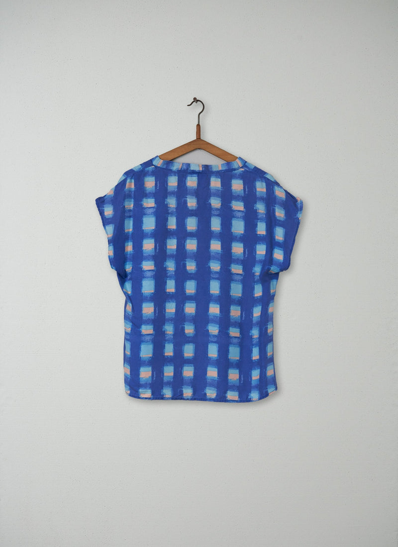 Reworn Painterly Check Top Size 14 (079) | Multi