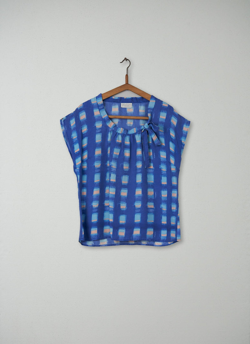 Reworn Painterly Check Top Size 14 (079) | Multi
