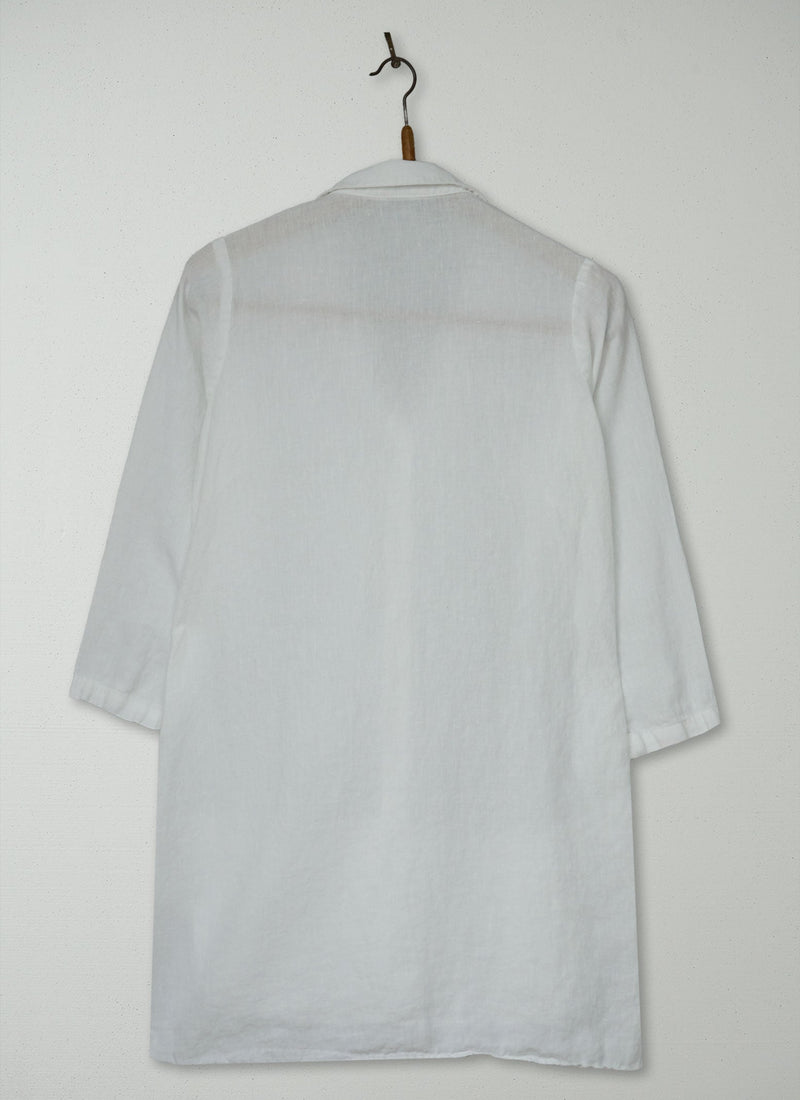 Reworn Linen Tunic Top Size 8 (1131) | White