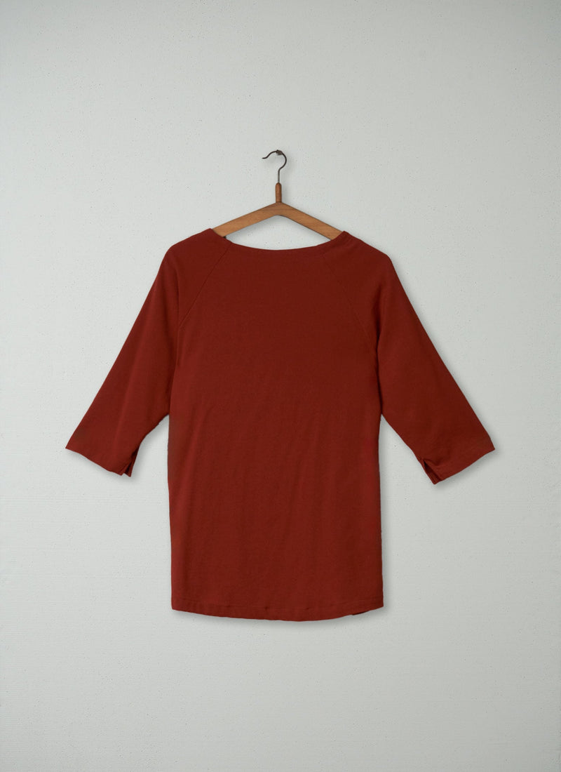Reworn Wool Crepe Top Size 14 (131) | Henna