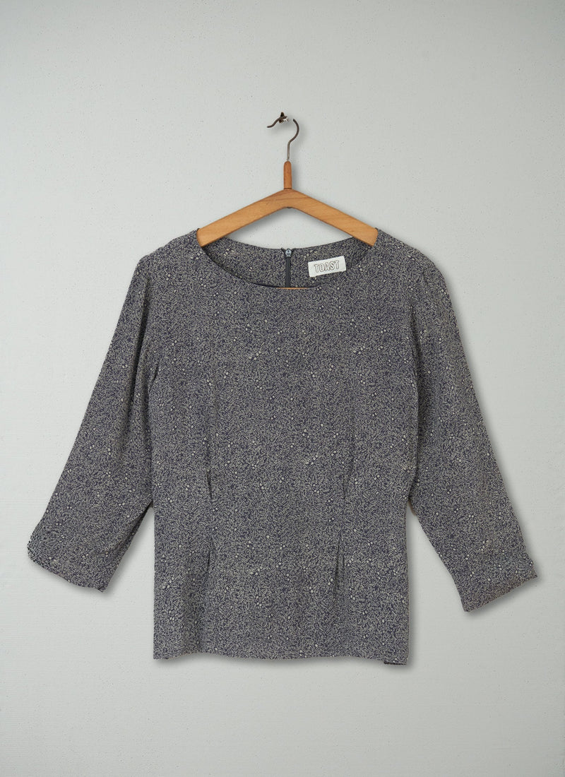 Reworn Print Crepe Top Size 12 (203) | Multi