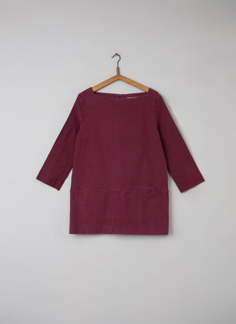 Reworn Bedford Cord Tunic Size 12 (056) | Wine