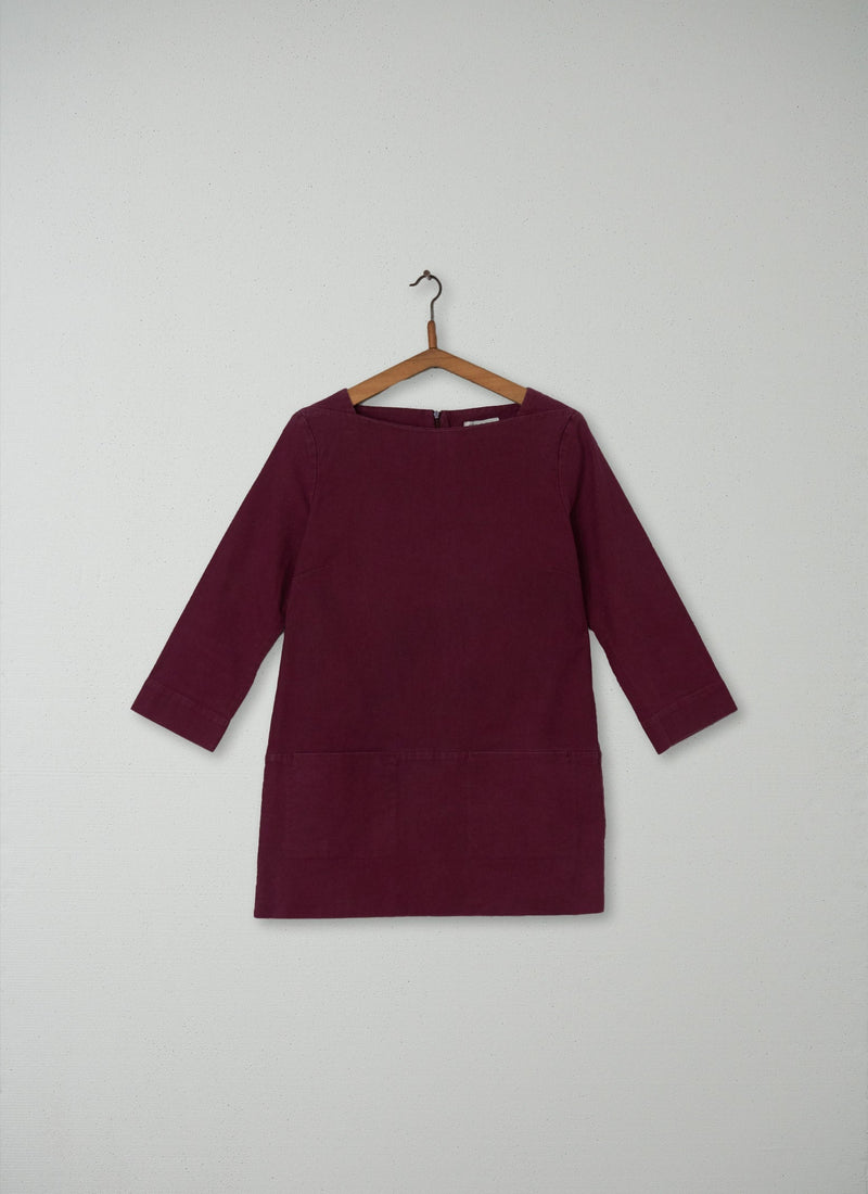Reworn Bedford Cord Tunic Size 8 (083) | Berry