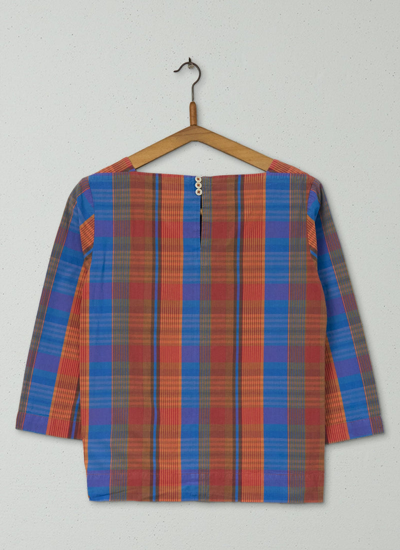 Reworn Madras Check Top Size 10 (636) | Multi