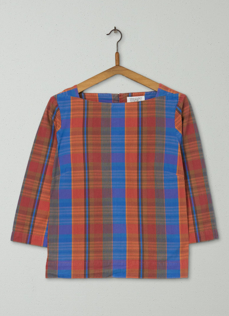 Reworn Madras Check Top Size 10 (636) | Multi