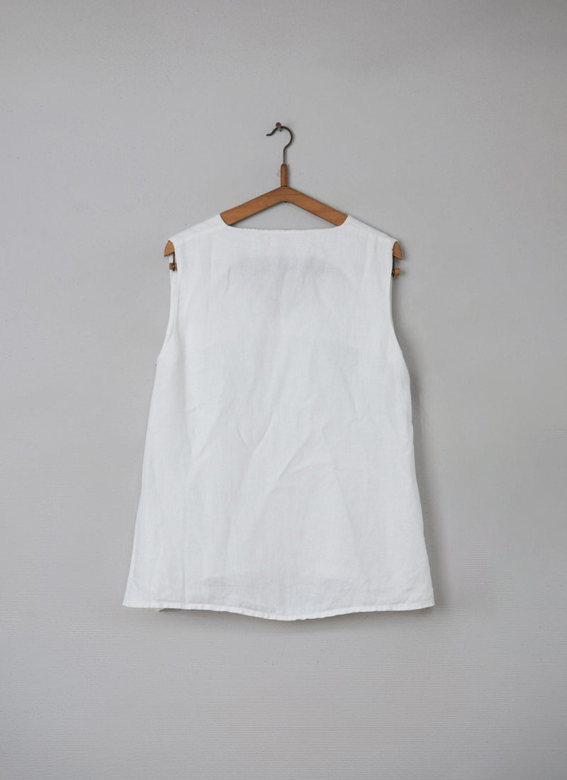 Reworn Linen Top Size 10 (058) | White