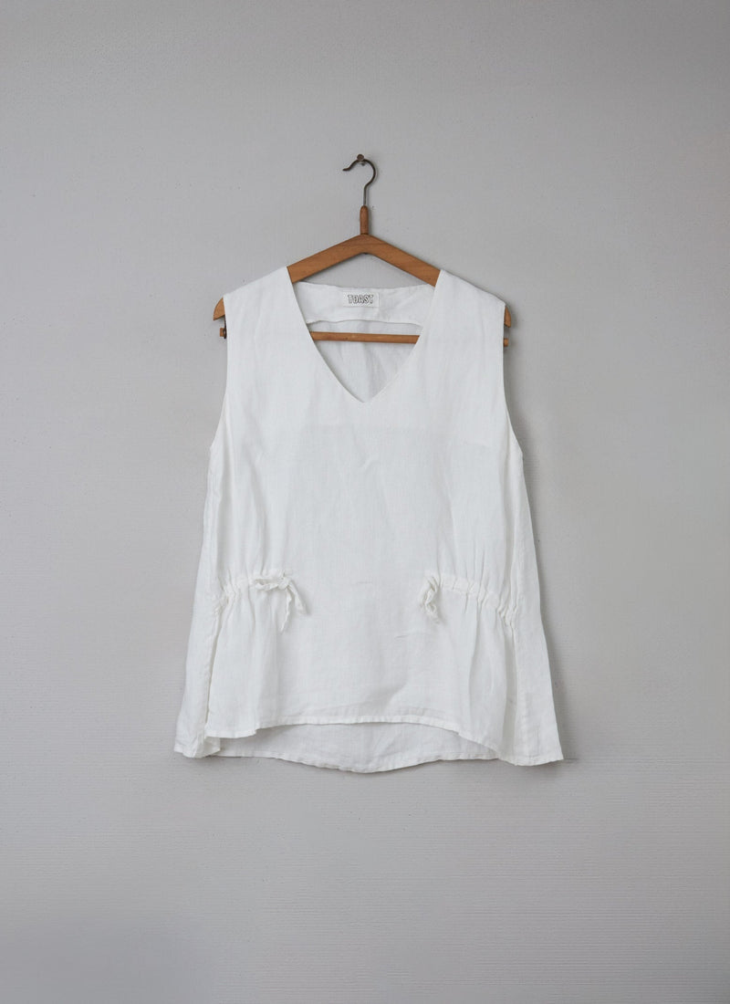 Reworn Linen Top Size 10 (058) | White