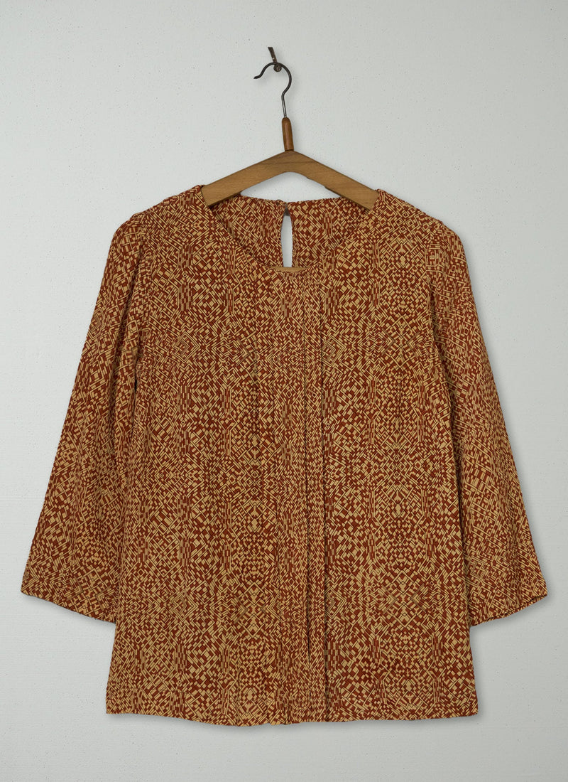 Reworn Hanni Print Top Size 8 (1139) | Multi