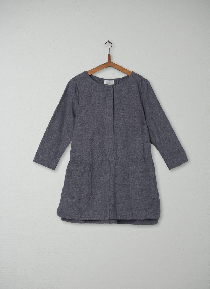 Reworn Asami Tunic Size 14 (162) | Indigo/Off White