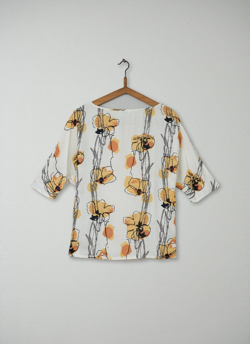 Reworn Sketched Floral Top Size 10 (076) | Multi