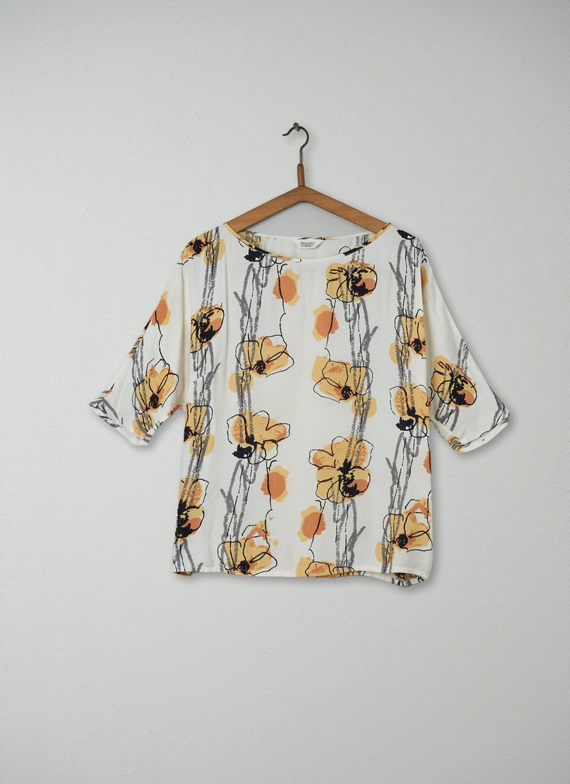 Reworn Sketched Floral Top Size 10 (076) | Multi