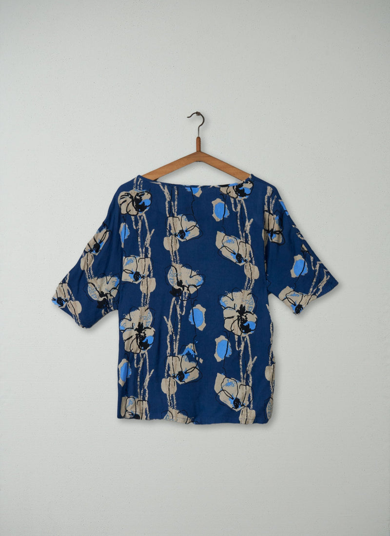 Reworn Sketched Floral Top Size 10 (130) | Multi