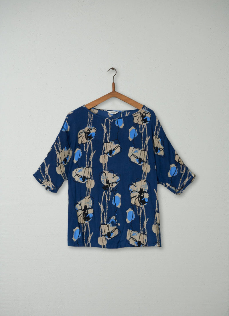 Reworn Sketched Floral Top Size 10 (130) | Multi