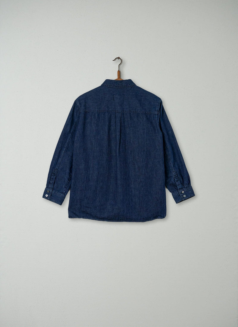Reworn Denim Easy Shirt Size 12 (094) | Indigo