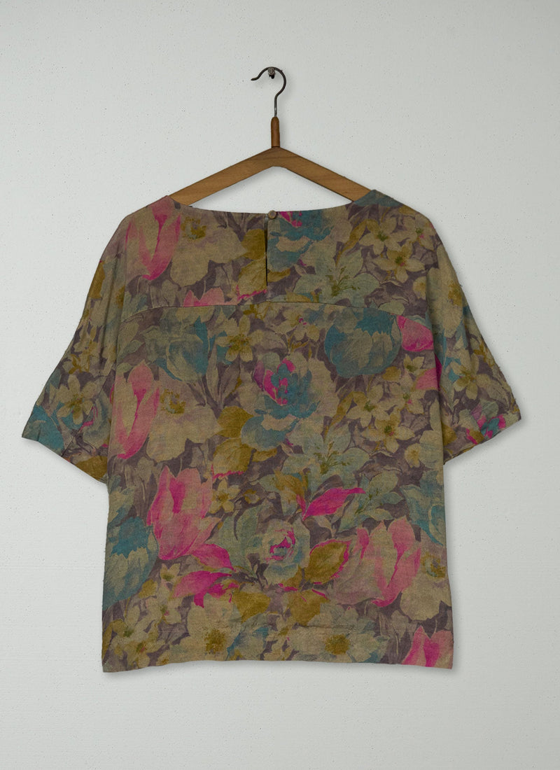 Reworn Watercolour Floral Top Size 10 (982) | Multi