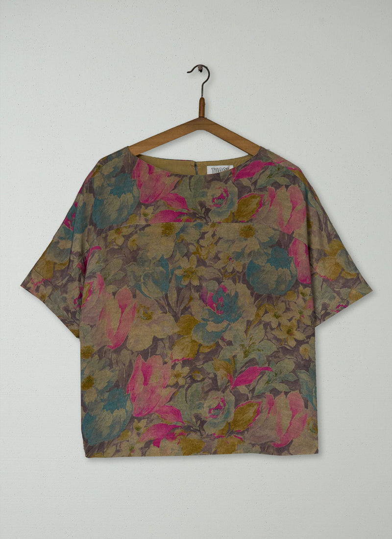 Reworn Watercolour Floral Top Size 10 (982) | Multi