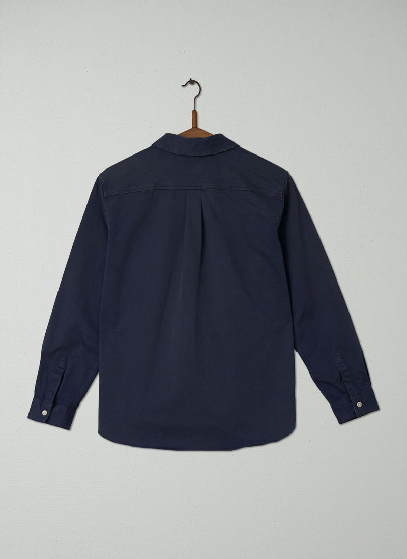 Reworn Cotton Twill Shirt Size 10 (151) | Navy