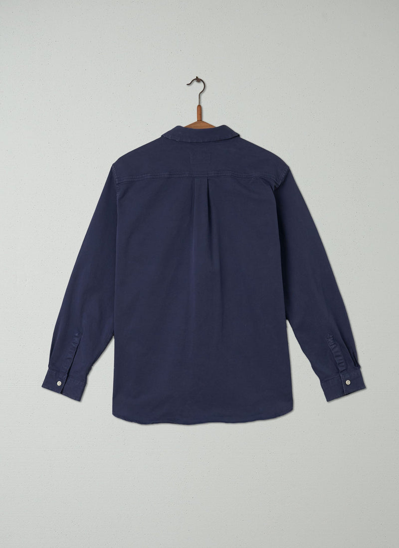 Reworn Cotton Twill Shirt Size 14 (164) | Navy