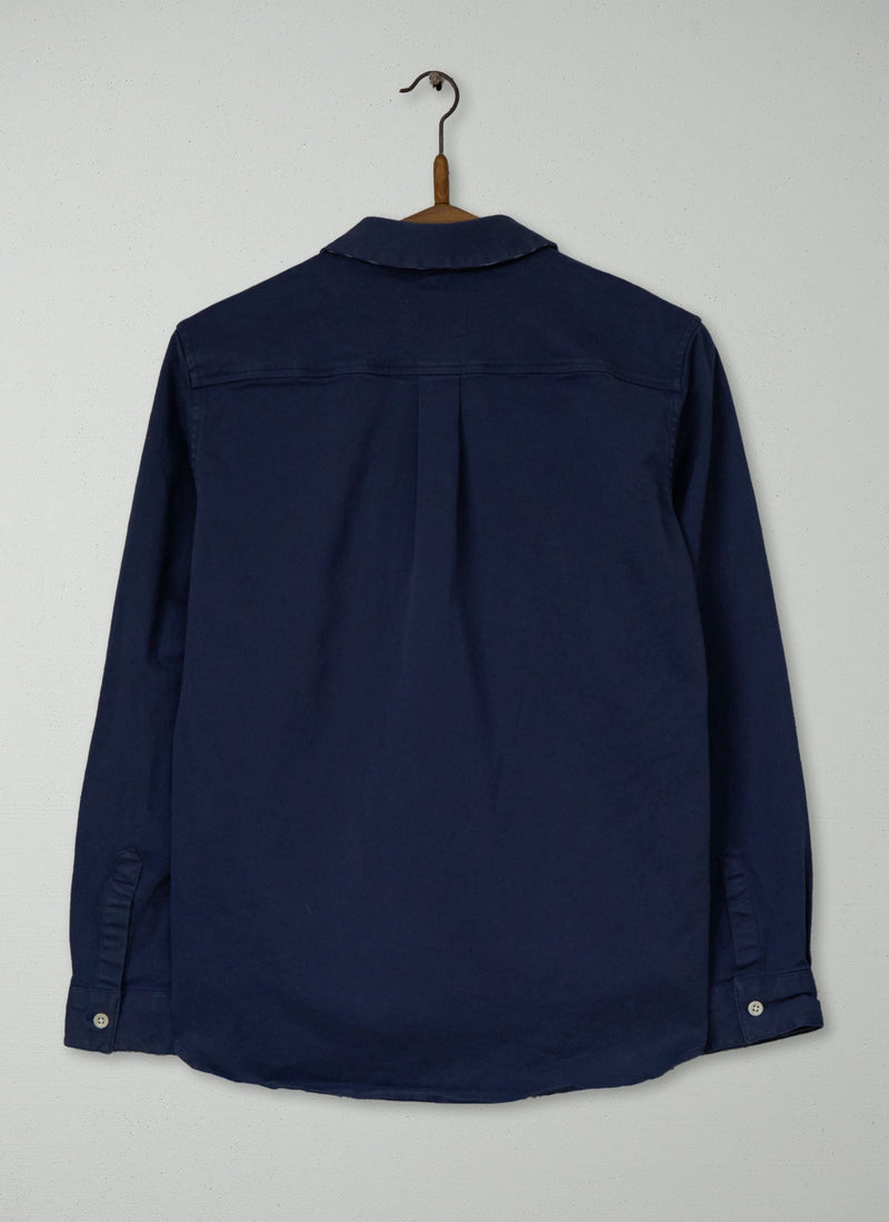 Reworn Cotton Twill Shirt Size 6 (907) | Blue