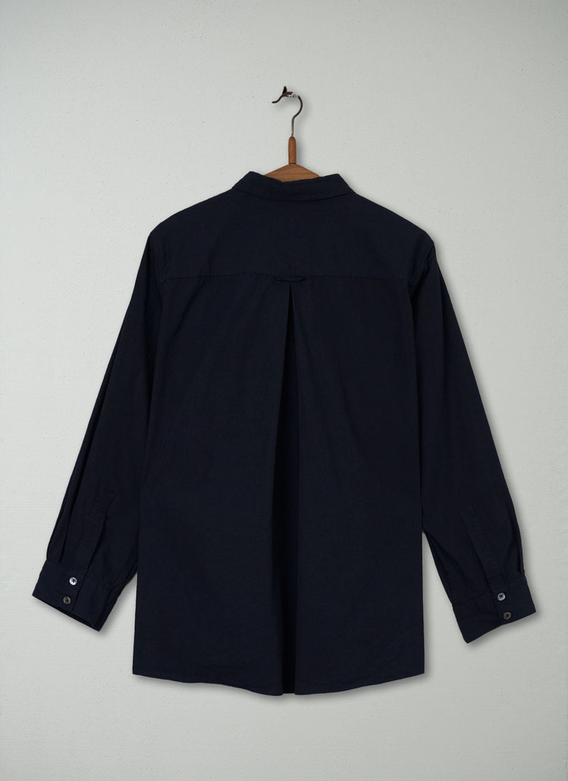 Reworn Cotton Poplin Shirt Size 14 (232) | Navy