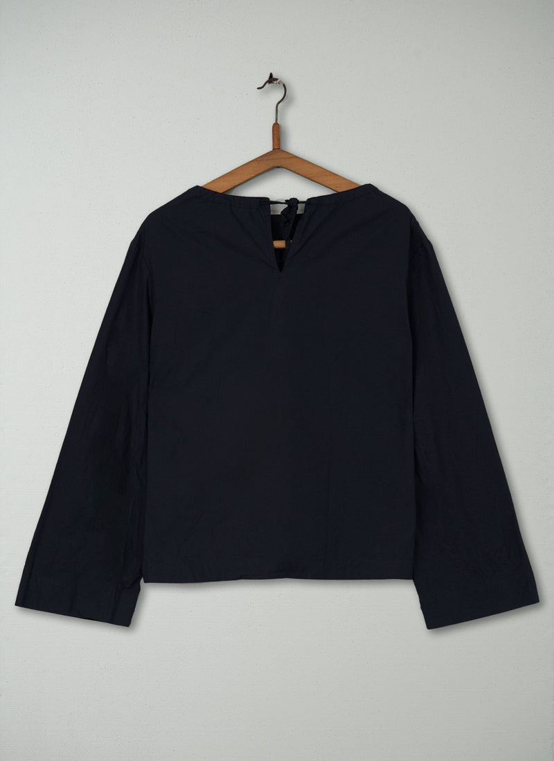 Reworn Cotton Drawstring Top Size 6 (233) | Midnight