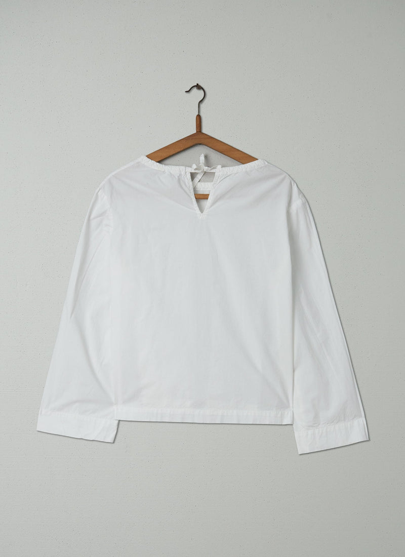 Reworn Drawstring Poplin Top Size 6 (158) | Off White