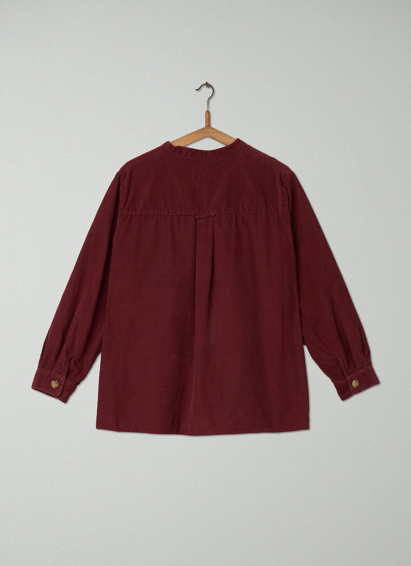 Reworn Needlecord Shirt Size 16 (163) | Boysenberry