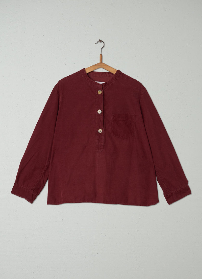 Reworn Needlecord Shirt Size 16 (163) | Boysenberry