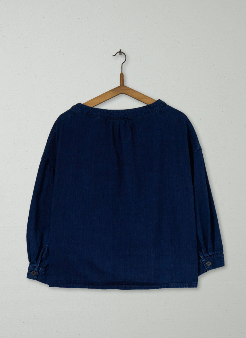 Reworn Indigo Smock Top Size 12 (757) | Indigo