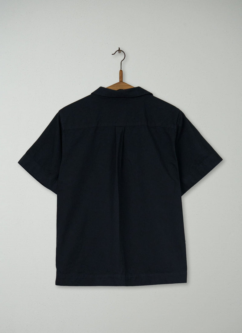 Reworn Cotton Twill Short Sleeve Shirt Size 14 (752) | Black