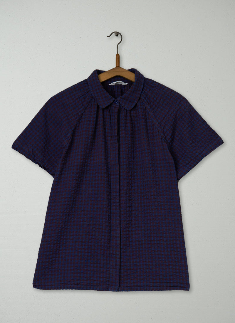 Reworn Seersucker Gingham Shirt Size 14 (891) | Multi