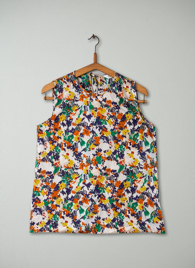 Reworn Silk Cotton Top Size 8 (179) | Multi